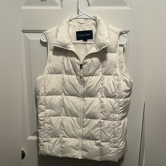 Lands' End Jackets & Blazers - Lands' End Women’s Size M White Puffer Quilted Vest
